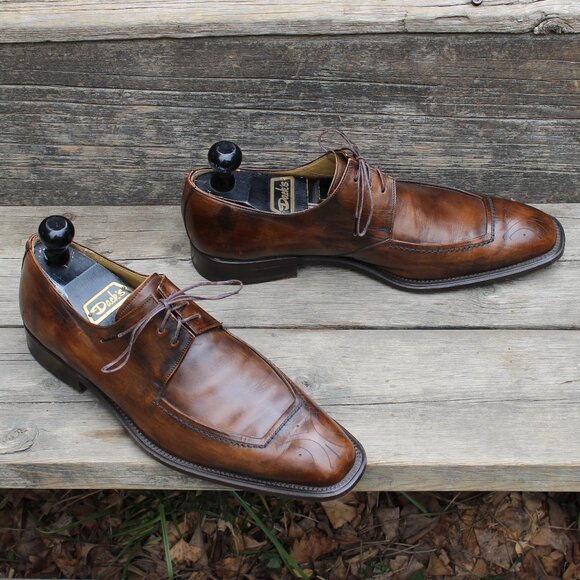 Mezlan Brown Leather Medallion Toe Derby, Men's 10 M, Made in Spain, EUC - Picture 1 of 15